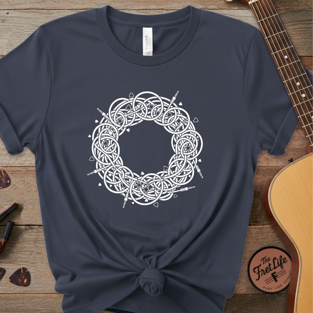 Printify T-Shirt Midnight / S Cable Spaghetti: The Signal Chain Mandala T-Shirt