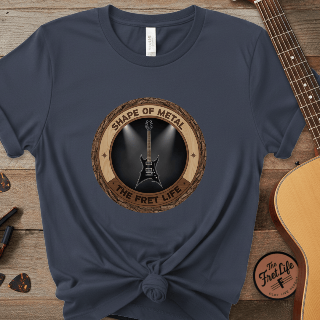 Printify T-Shirt Midnight / S Shape of Metal Tee | BC Rich Warlock Mockingbird Heavy Metal Guitar Shirt