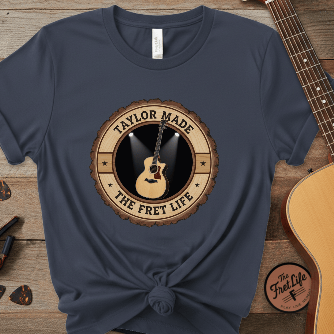 Printify T-Shirt Midnight / S Taylor Made Tee | Modern Acoustic Guitar Player Shirt