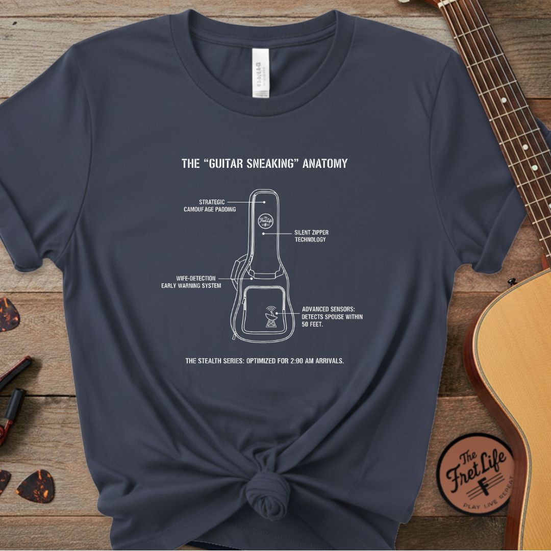 Printify T-Shirt Midnight / S The "Guitar Sneaking" Anatomy: Stealth Series T-Shirt