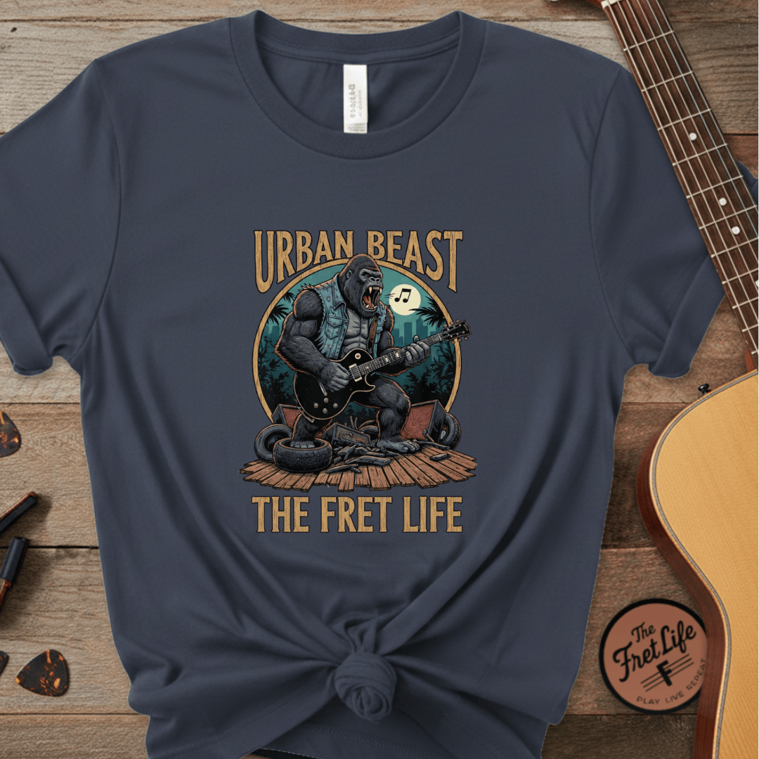 Printify T-Shirt Midnight / S Urban Beast: The Fret Life Concrete Jungle Tee