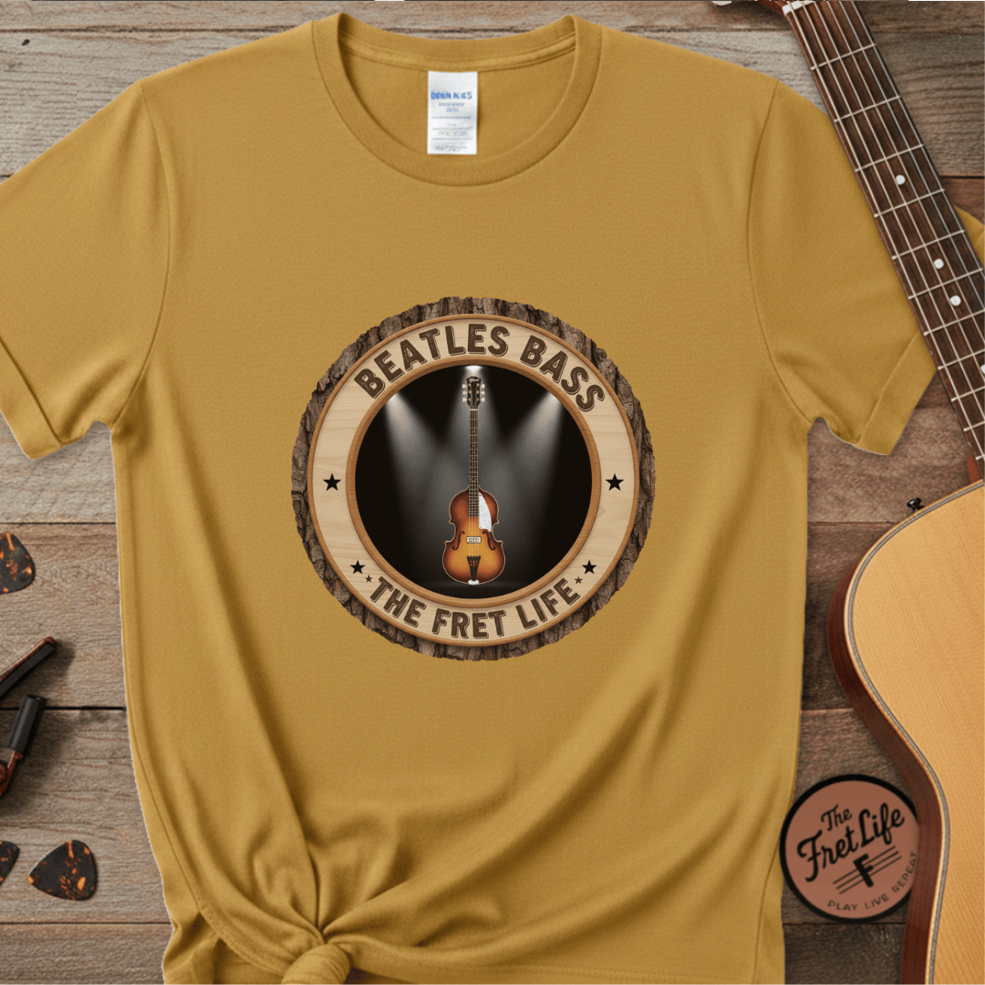 Printify T-Shirt Mustard / S Beatles Bass Tee | Hofner Violin Bass PM Fan Shirt