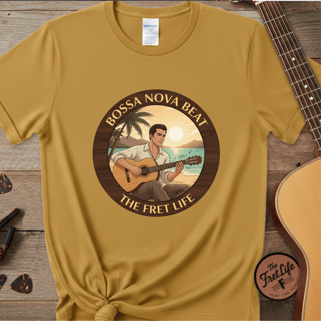 Printify T-Shirt Mustard / S Bossa Nova Beat - Sunshine Fret Life Tee