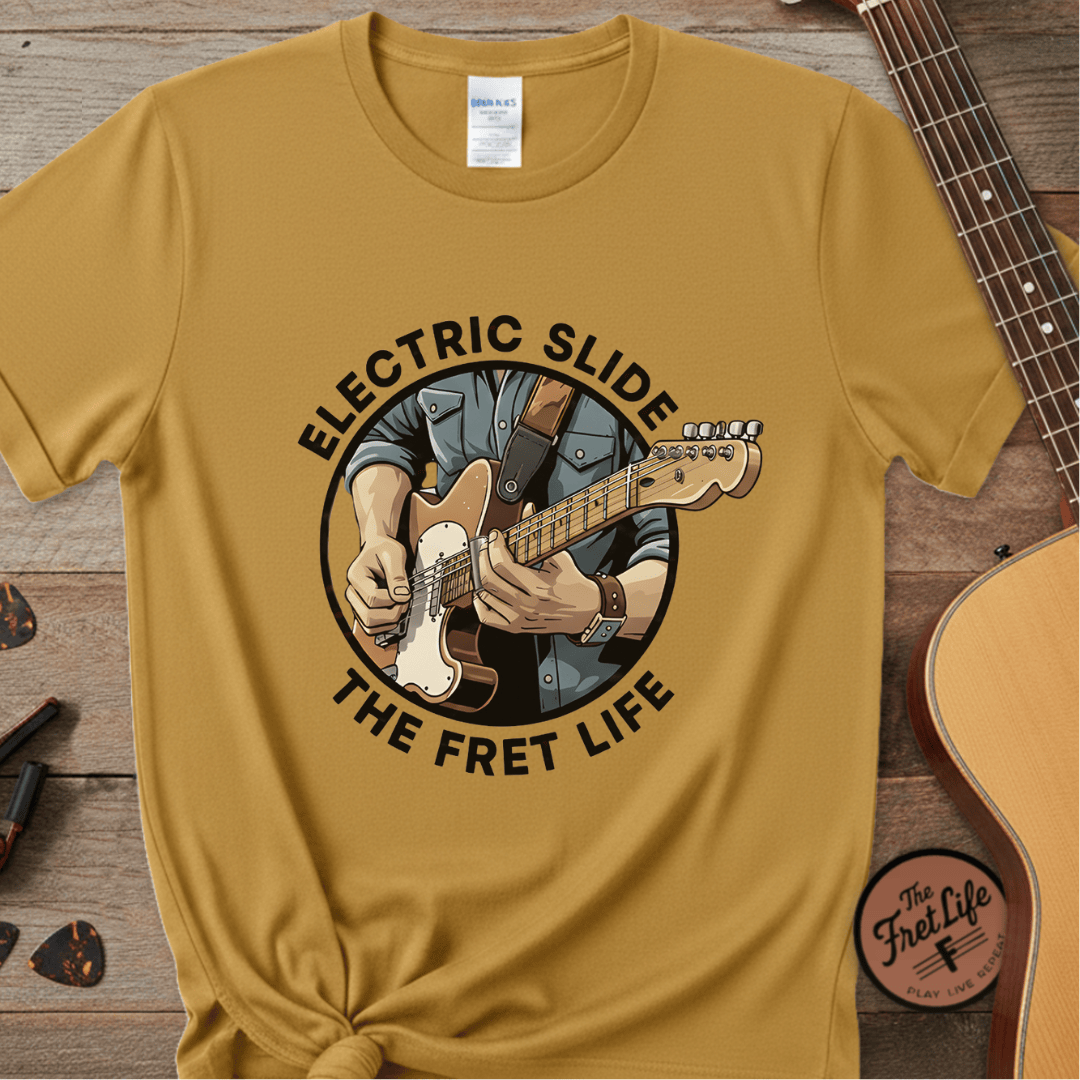 Printify T-Shirt Mustard / S Electric Slide: The Soulful Glide Tee