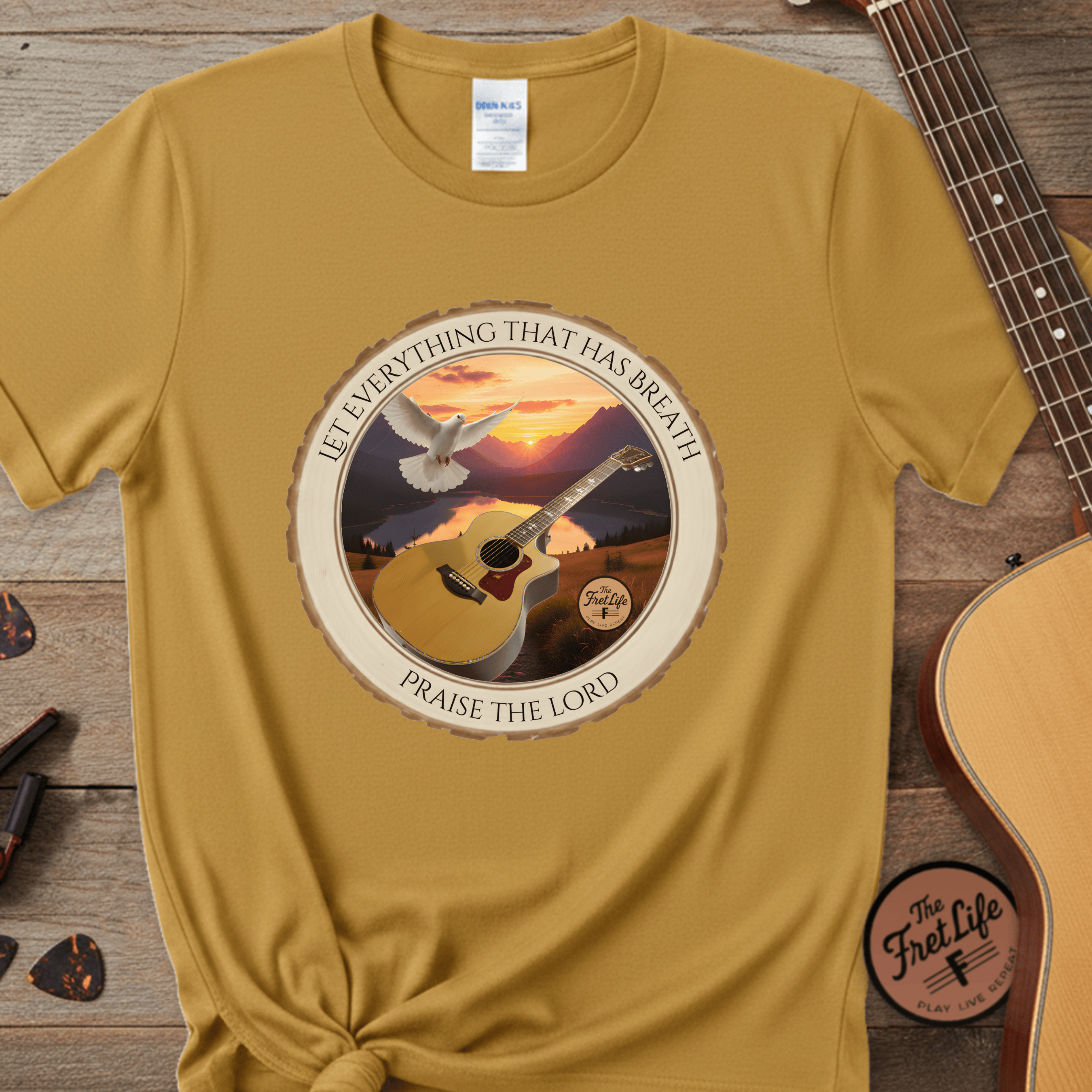 Printify T-Shirt Mustard / S Let Everything that has Breath Praise the Lord Tee