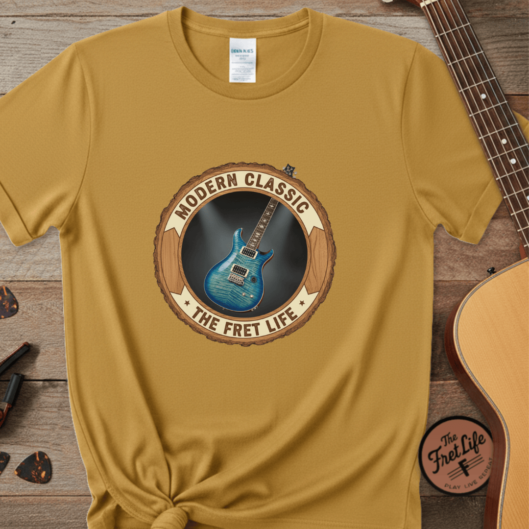 Printify T-Shirt Mustard / S Modern Classic Tee | PRS Custom 24 Electric Guitar Fan Shirt
