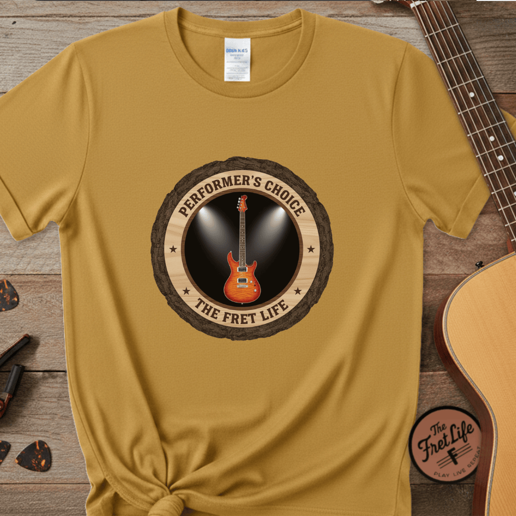 Printify T-Shirt Mustard / S Performer's Choice Tee | Music Man Luke Axis Electric Guitar Shirt