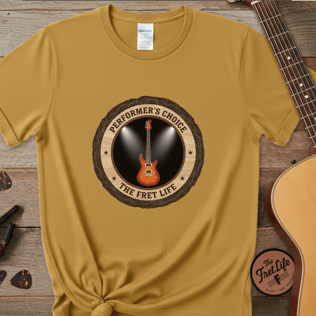 Printify T-Shirt Mustard / S Performer's Choice Tee | Music Man Luke Axis Electric Guitar Shirt