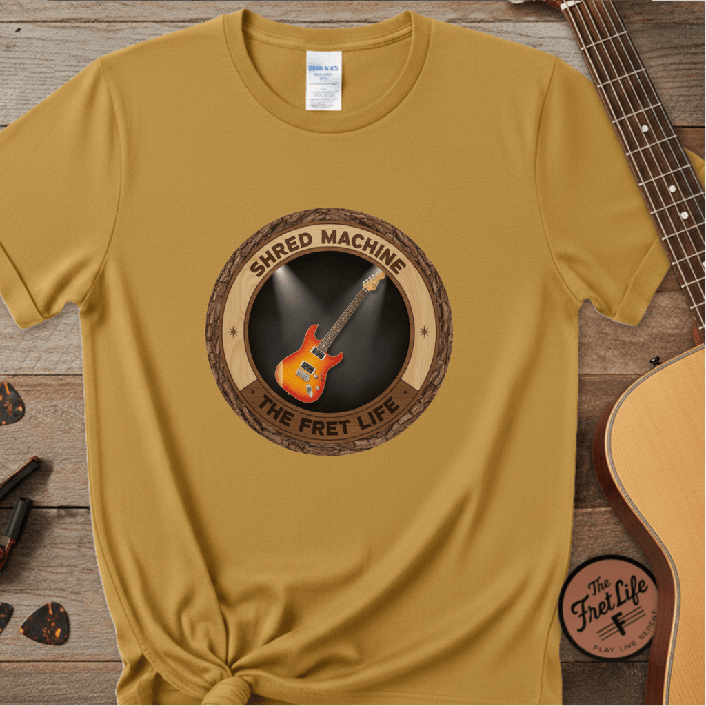 Printify T-Shirt Mustard / S Shred Machine Tee | Charvel Superstrat Electric Guitar Fan Shirt