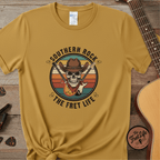 Printify T-Shirt Mustard / S Southern Rock Skull: The Fret Life Outlaw Tee