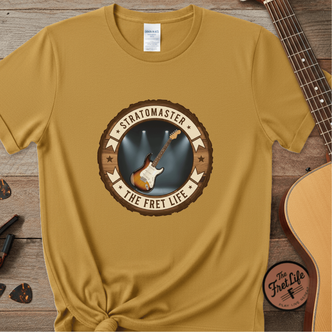 Printify T-Shirt Mustard / S Stratomaster Tee | Fender Stratocaster Electric Guitar Fan Shirt