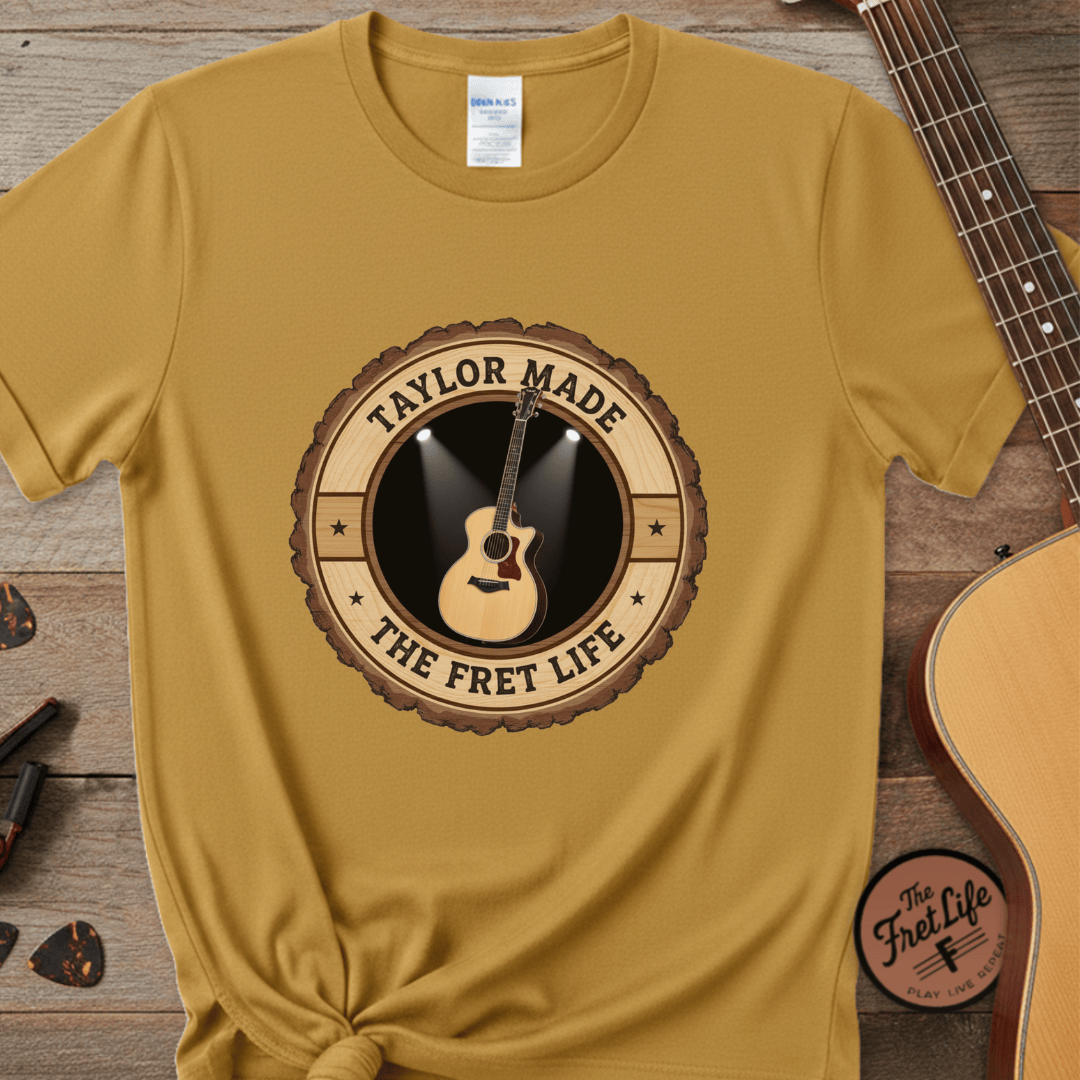 Printify T-Shirt Mustard / S Taylor Made Tee | Modern Acoustic Guitar Player Shirt