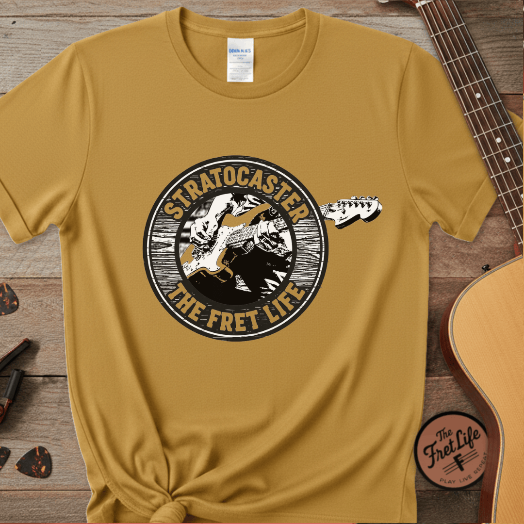 Printify T-Shirt Mustard / S The Stratocaster Tee: Wear your passion