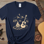 Printify T-Shirt Navy / S Campfire Acoustic Guitar | Premium T-Shirt