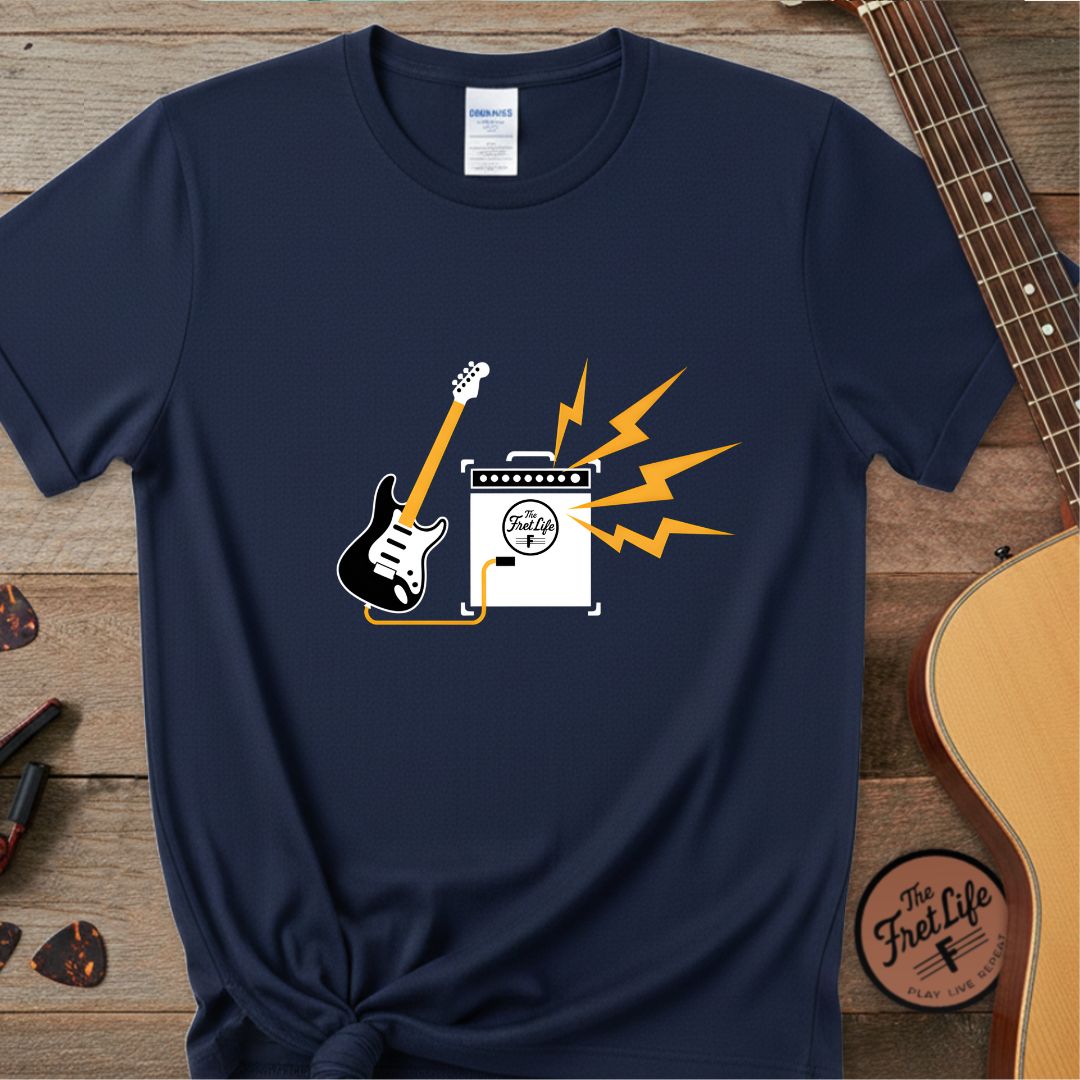 Printify T-Shirt Navy / S Electric Guitar Power | Premium T-Shirt