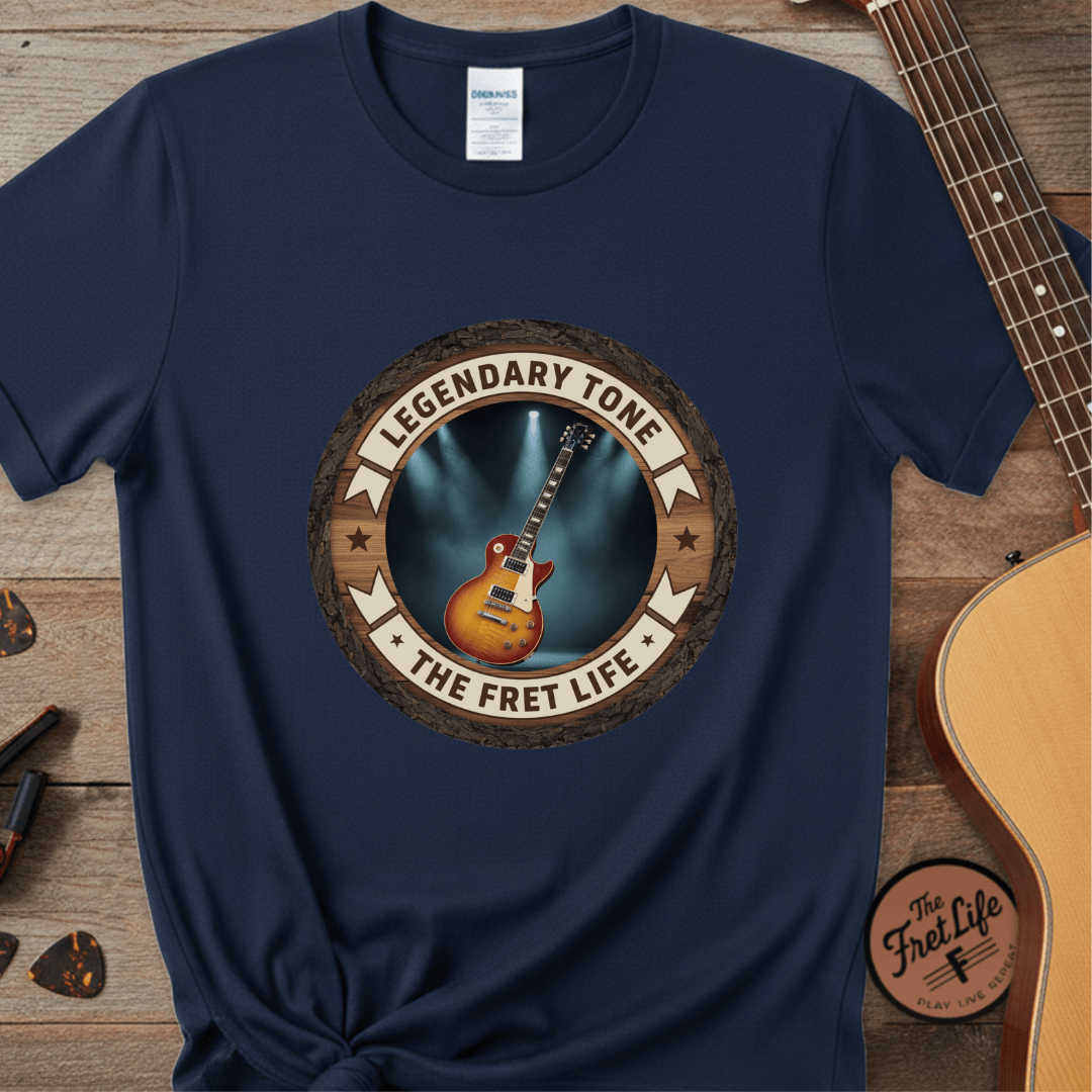 Printify T-Shirt Navy / S Legendary Tone Tee | Gibson Les Paul Electric Guitar Fan Shirt