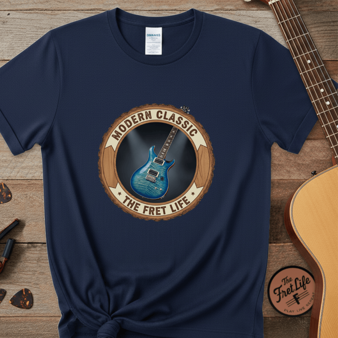 Printify T-Shirt Navy / S Modern Classic Tee | PRS Custom 24 Electric Guitar Fan Shirt