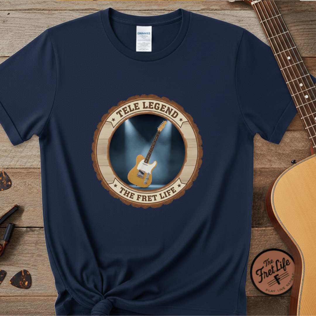 Printify T-Shirt Navy / S Tele Legend Tee | Fender Telecaster Twang Electric Guitar Shirt