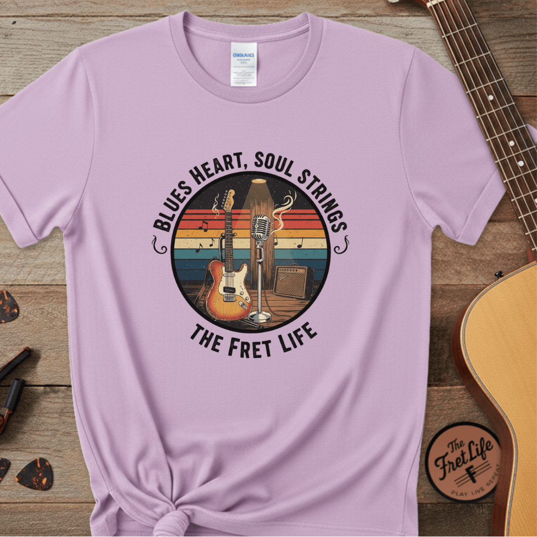 Printify T-Shirt Orchid / 3XL Blues Heart, Soul Strings: The Fret Life Classic Tee
