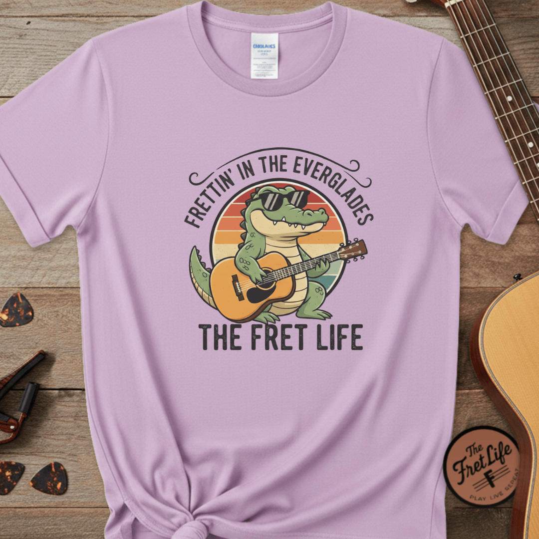 Printify T-Shirt Orchid / 3XL Frettin' in the Everglades: The Gator Guitarist Tee