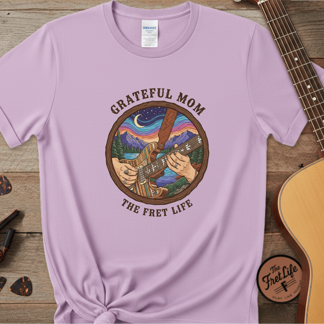 Printify T-Shirt Orchid / 3XL Grateful Mom: Night Jam Fret Life T-Shirt