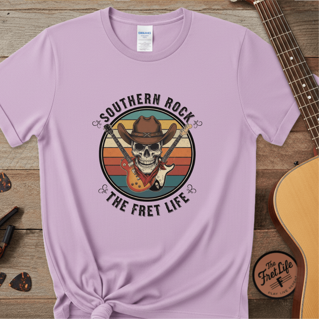 Printify T-Shirt Orchid / 3XL Southern Rock Skull: The Fret Life Outlaw Tee