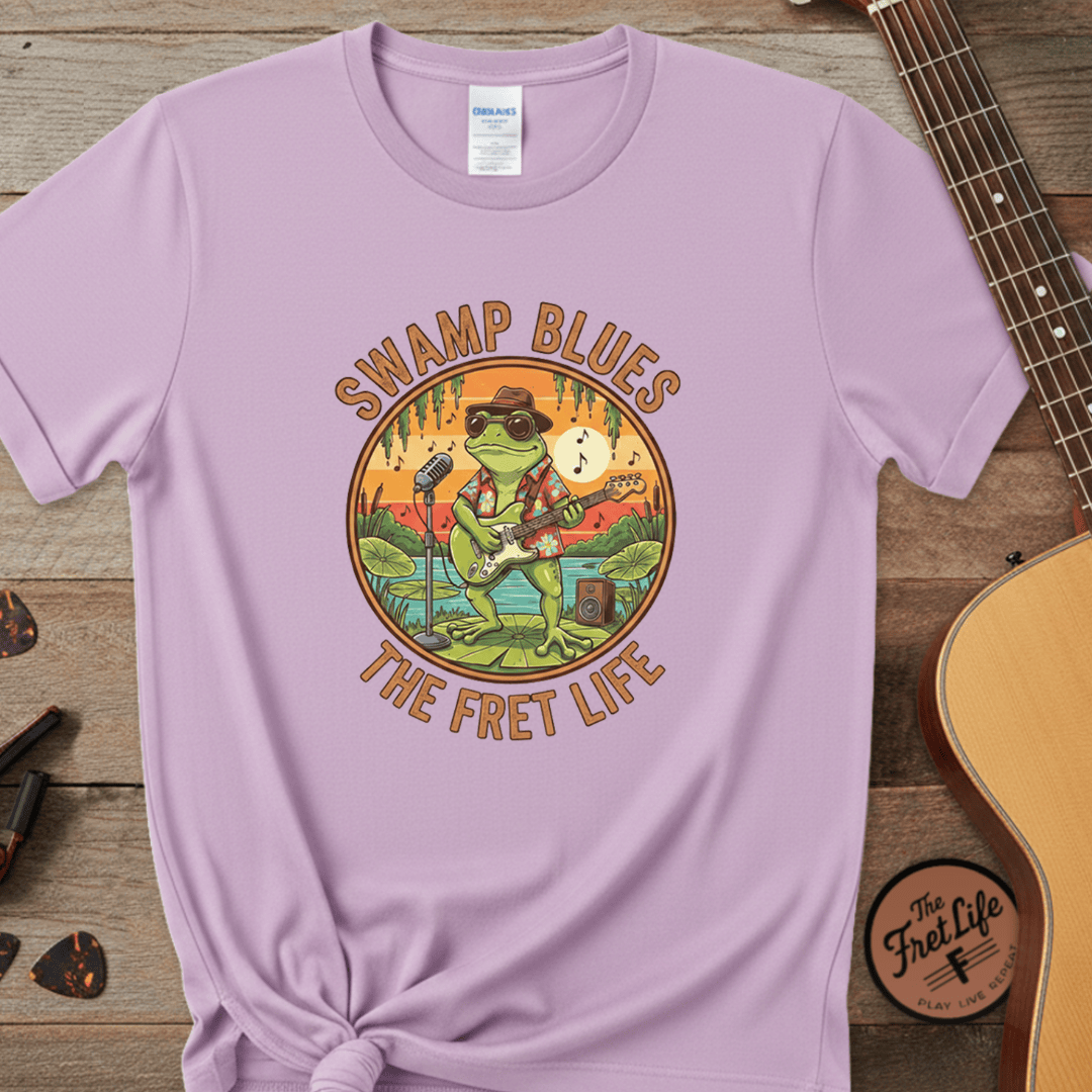 Printify T-Shirt Orchid / 3XL Swamp Blues: Ribbitin' Riffs Fret Life Tee