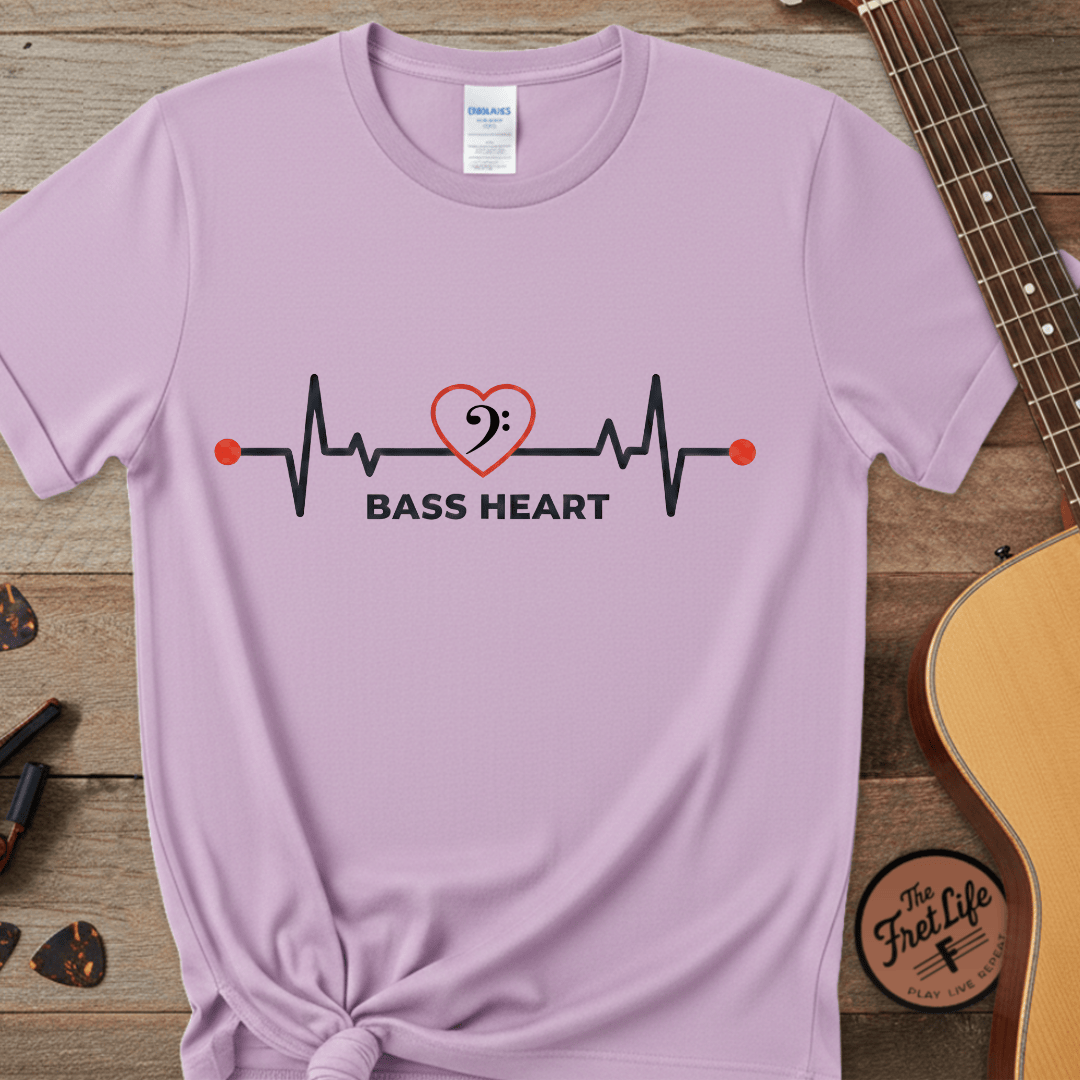 Printify T-Shirt Orchid / S Bass Heart Premium Graphic Tee