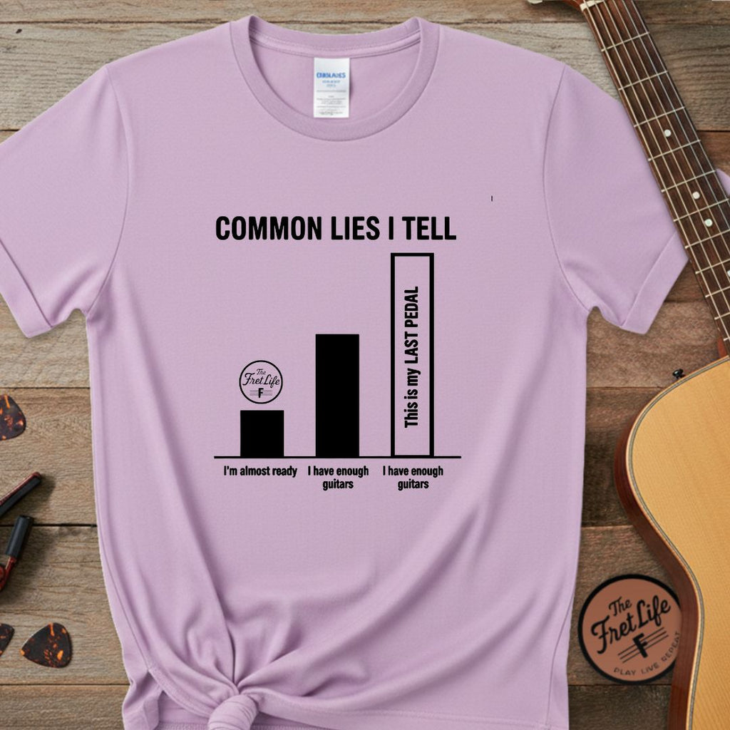 Printify T-Shirt Orchid / S Common Lies I Tell: Gear Addict Infographic T-Shirt