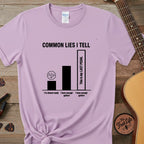 Printify T-Shirt Orchid / S Common Lies I Tell: Gear Addict Infographic T-Shirt