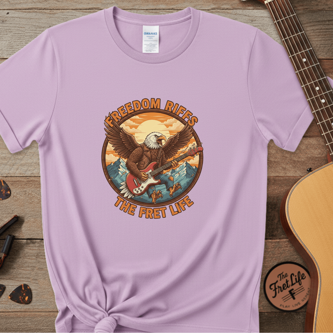 Printify T-Shirt Orchid / S Freedom Riffs: The Eagle's Patriotic Shred Fret Life Tee