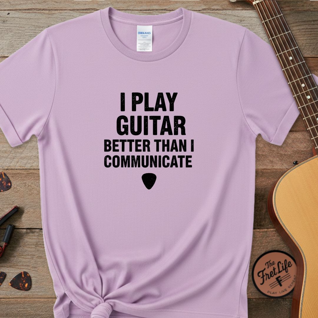 Printify T-Shirt Orchid / S "I Play Guitar Better Than I Communicate" Premium Tee
