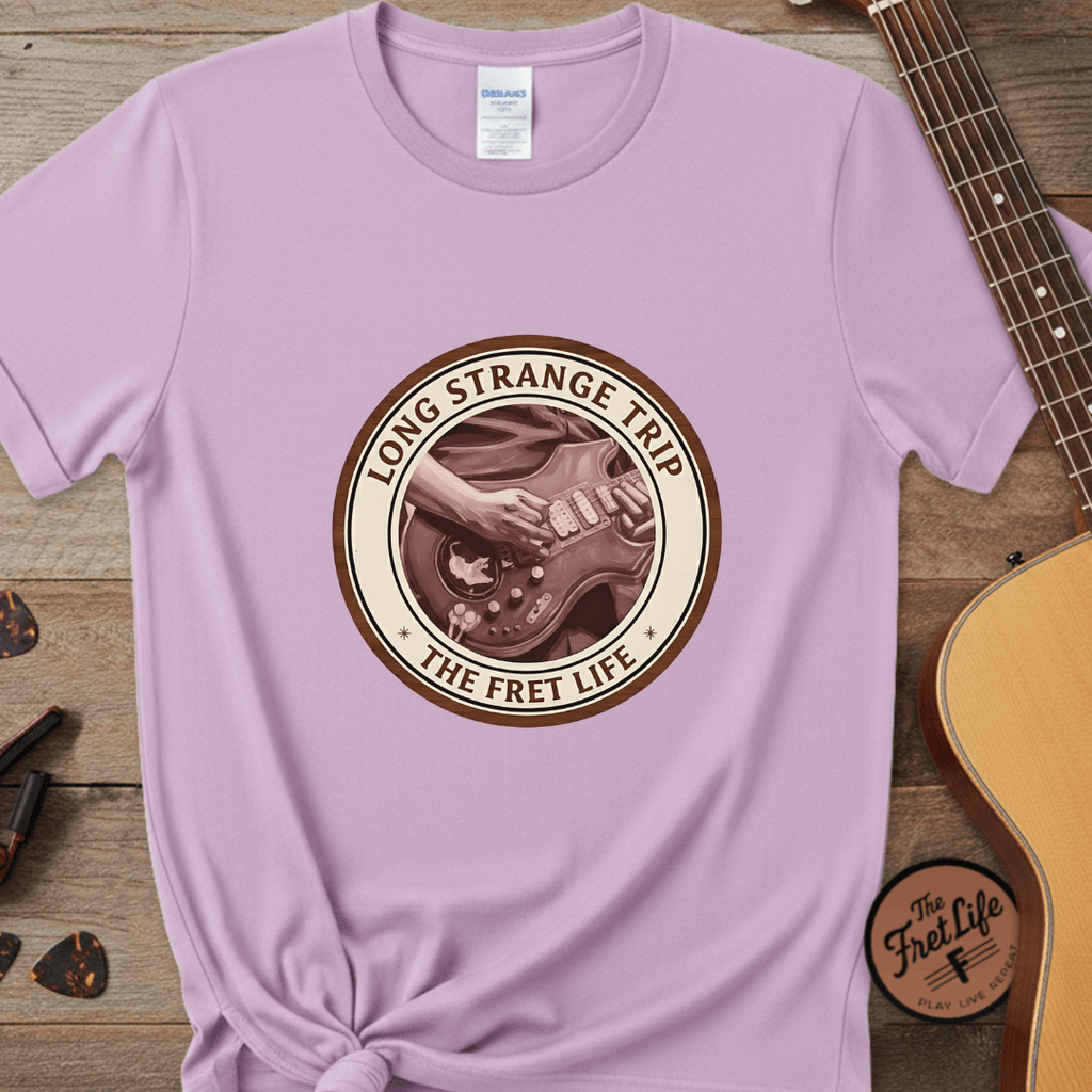 Printify T-Shirt Orchid / S Long Strange Trip T-Shirt | Jerry Garcia Grateful Dead Guitar Tee