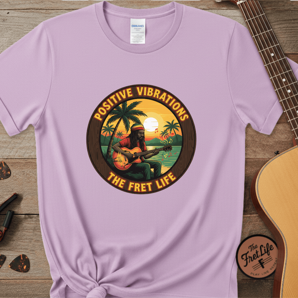 Printify T-Shirt Orchid / S Positive Vibrations - The Fret Life Reggae Tee