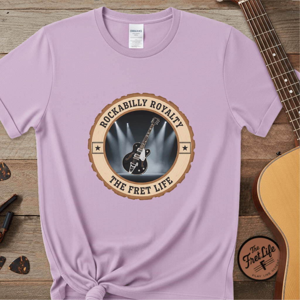 Printify T-Shirt Orchid / S Rockabilly Royalty Tee | Gretsch Duo Jet Falcon Electric Guitar Shirt