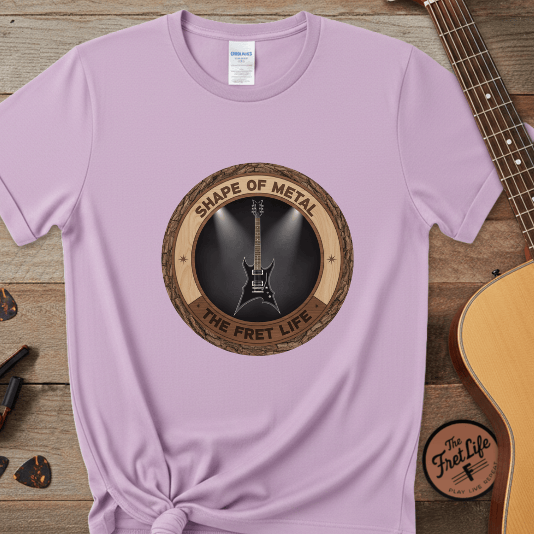 Printify T-Shirt Orchid / S Shape of Metal Tee | BC Rich Warlock Mockingbird Heavy Metal Guitar Shirt