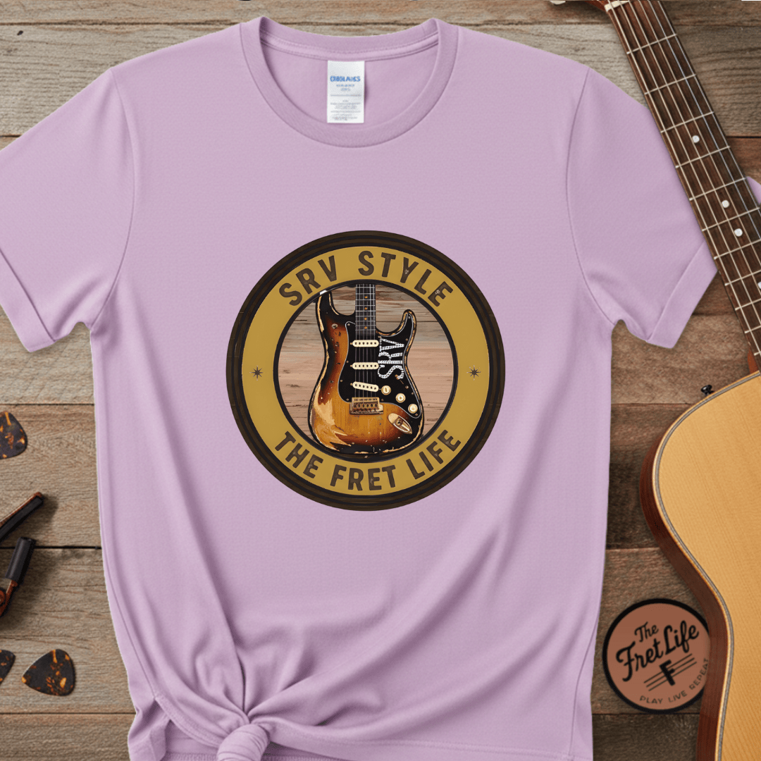Printify T-Shirt Orchid / S SRV Style Tee | Blues Guitar Fan T-Shirt