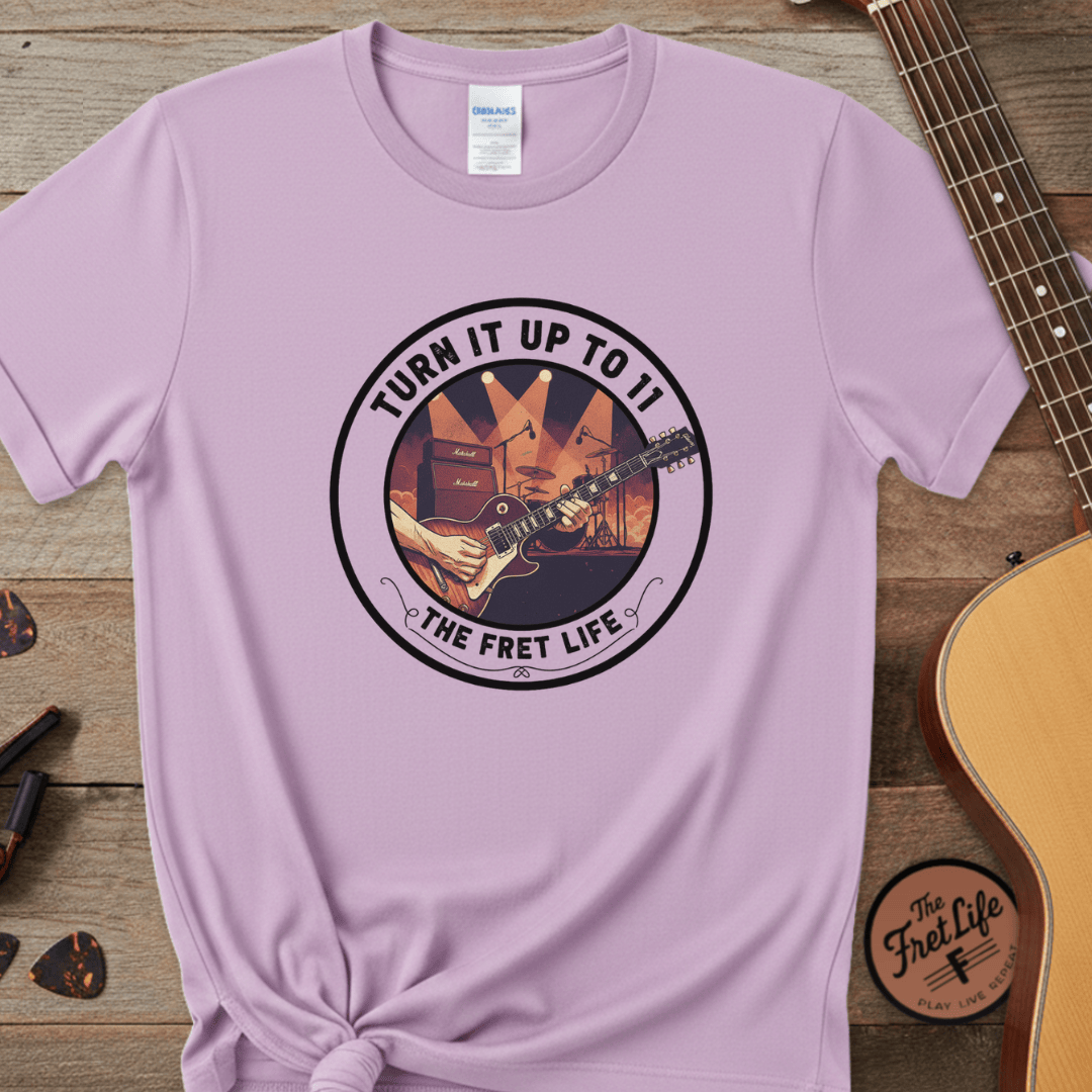 Printify T-Shirt Orchid / S Turn it Up to 11 Unisex Guitar T-Shirt - Music Lover Gift Idea