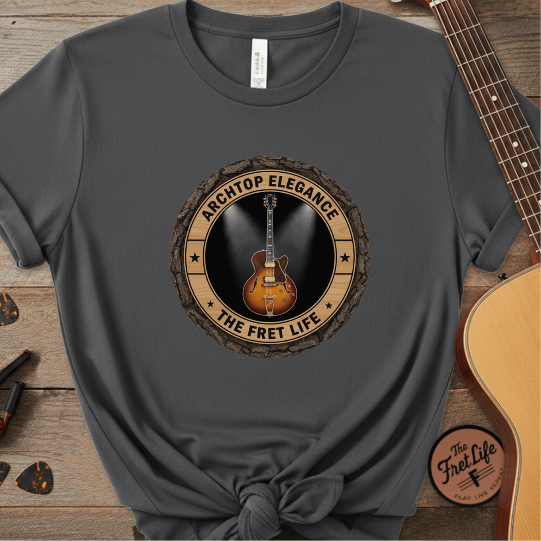 Printify T-Shirt Pepper / S Archtop Elegance Tee | Jazz Guitar Big Band Blues Fan Shirt
