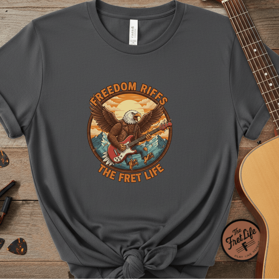 Printify T-Shirt Pepper / S Freedom Riffs: The Eagle's Patriotic Shred Fret Life Tee