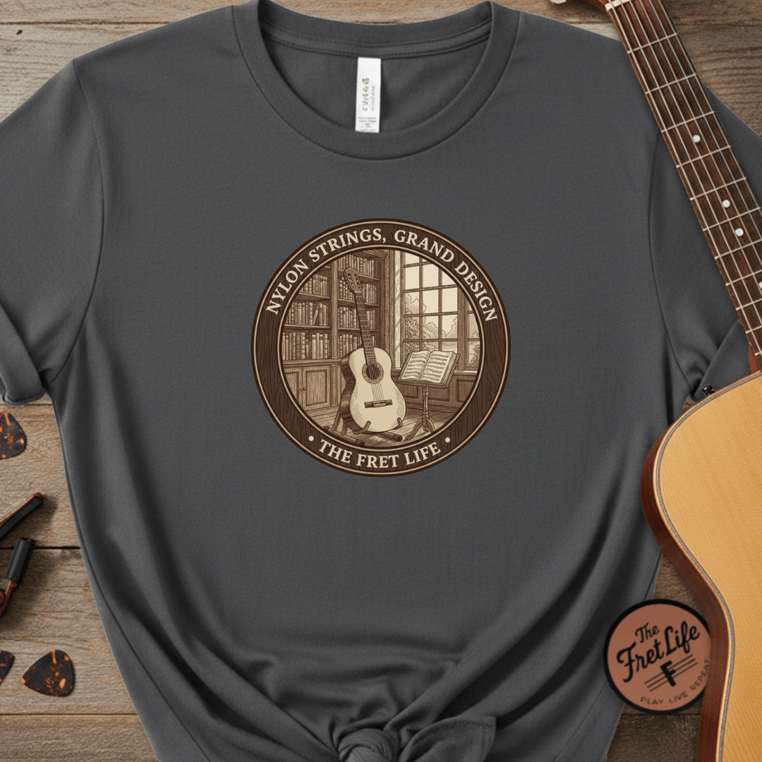 Printify T-Shirt Pepper / S Nylon Strings, Grand Design: The Classical Guitar Tee