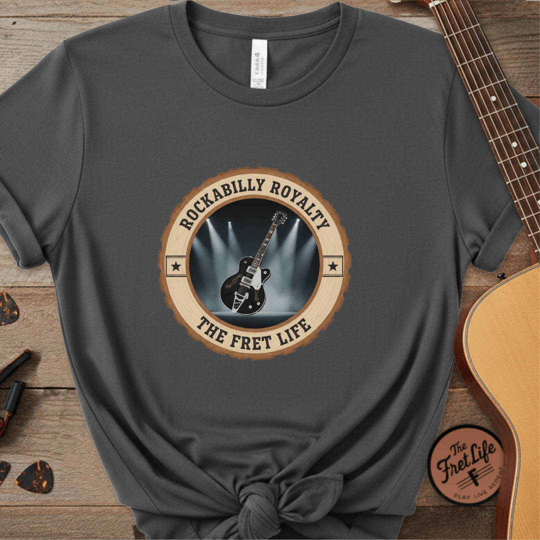 Printify T-Shirt Pepper / S Rockabilly Royalty Tee | Gretsch Duo Jet Falcon Electric Guitar Shirt