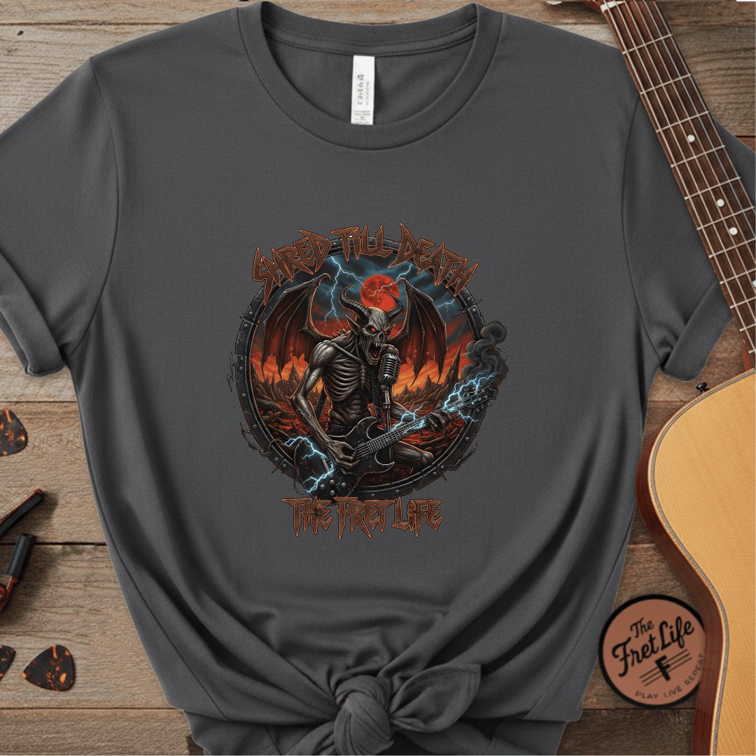 Printify T-Shirt Pepper / S Shred Till Death: Unleash the Fret Life Tee