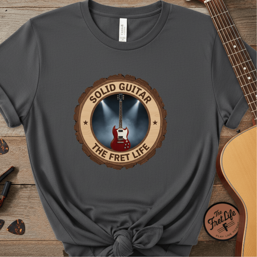 Printify T-Shirt Pepper / S Solid Guitar Tee | Gibson SG Rock Electric Guitar Fan Shirt