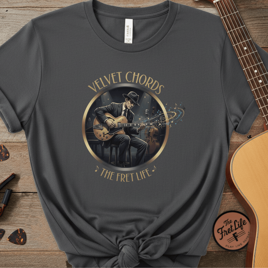 Printify T-Shirt Pepper / S Velvet Chords - The Smooth Fret Life Tee