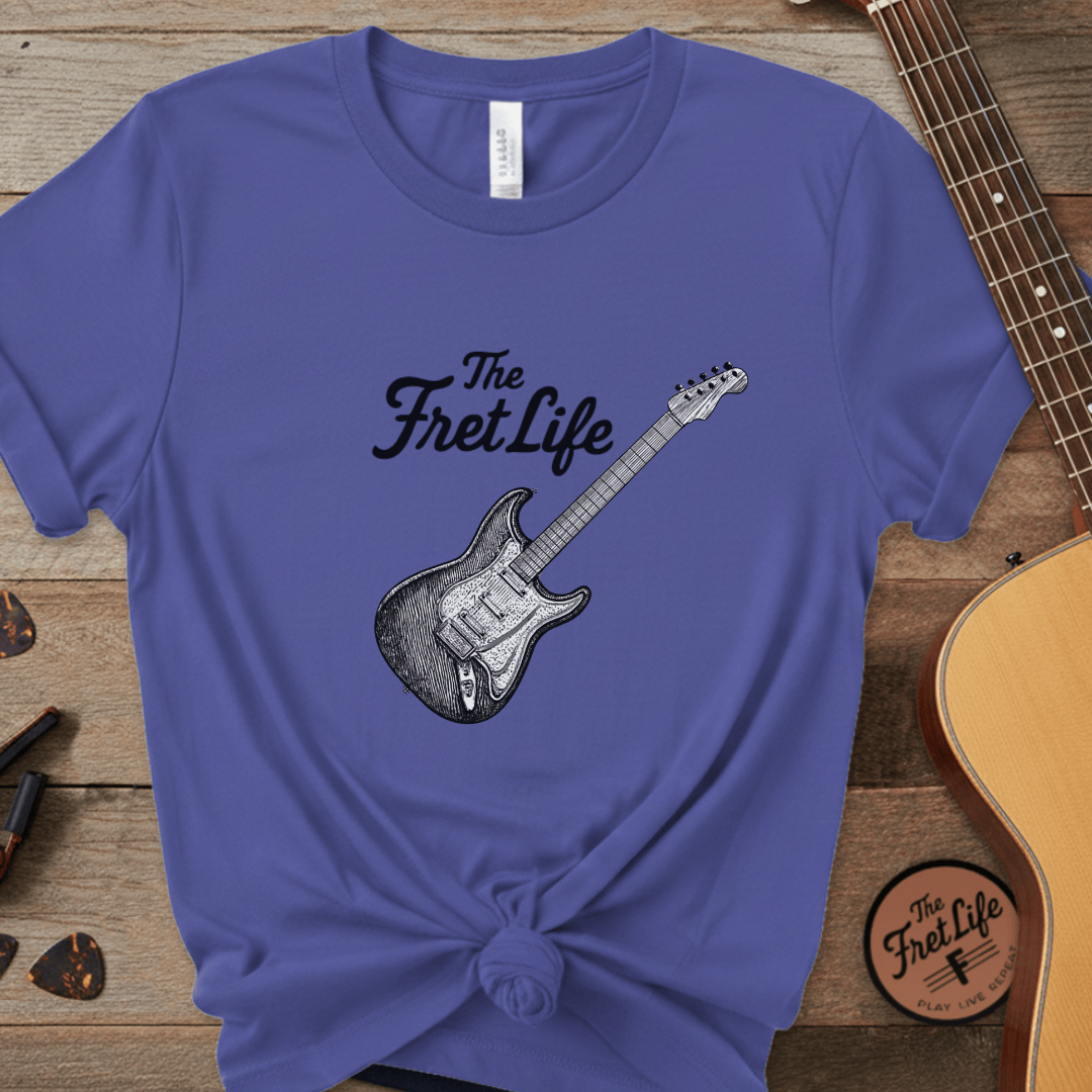 Printify T-Shirt Periwinkle / S Music Lover Fender Stratocaster T-Shirt