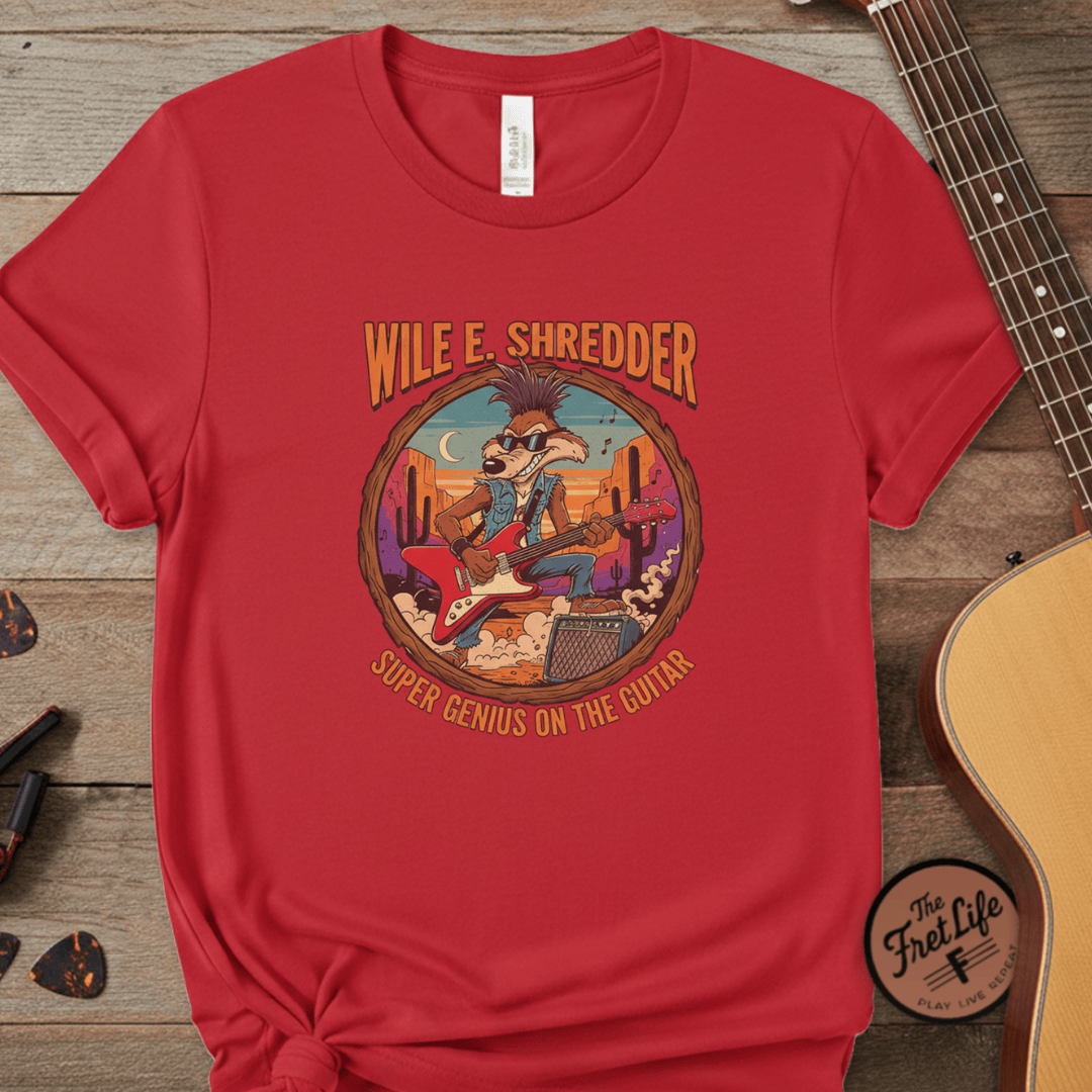 Printify T-Shirt Red / S Wile E Shredder Desert Guitar - Graphic T-Shirt