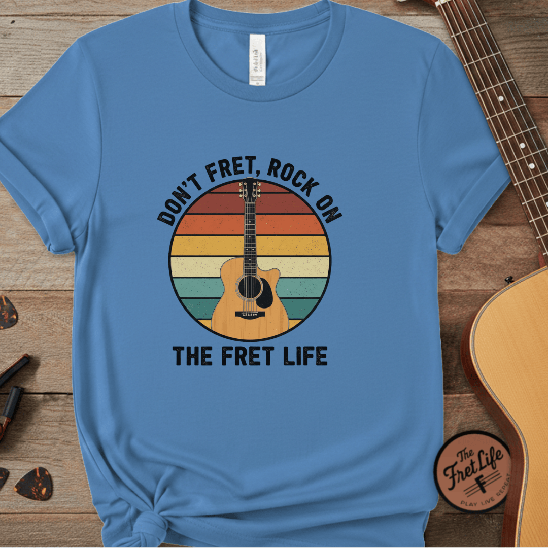 Printify T-Shirt Royal Caribe / S Don't Fret, Rock On : Guitar T-Shirt