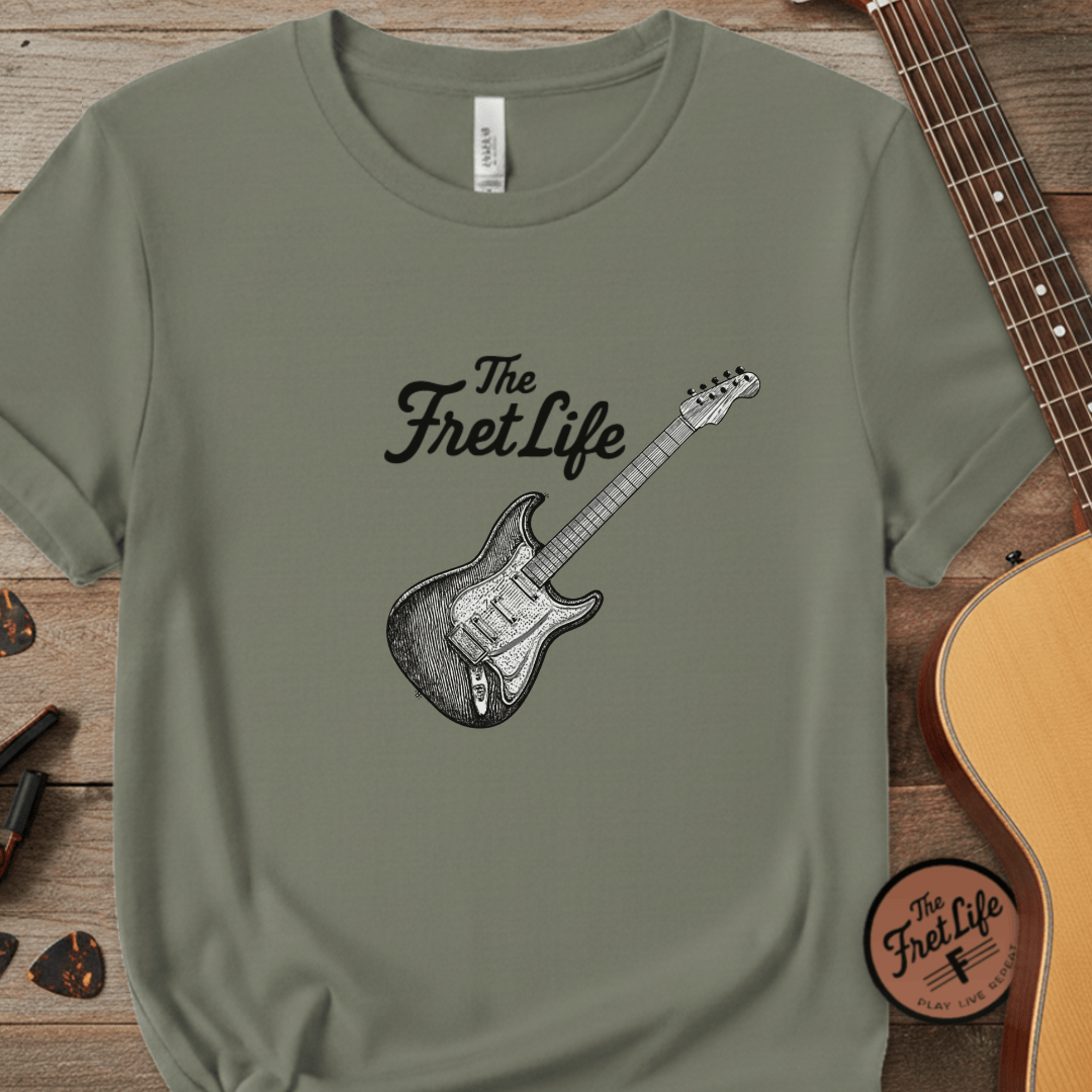 Printify T-Shirt Sage / S Music Lover Fender Stratocaster T-Shirt