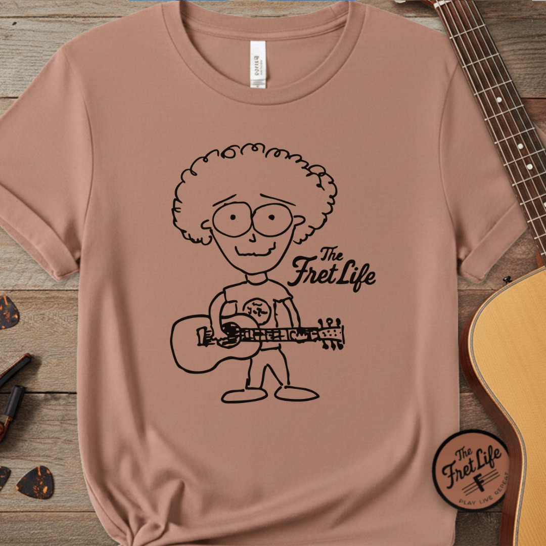 Printify T-Shirt Terracotta / S "Acoustic Eyeball Rocker" Tee: Unplugged & Unhinged Guitarist Graphic